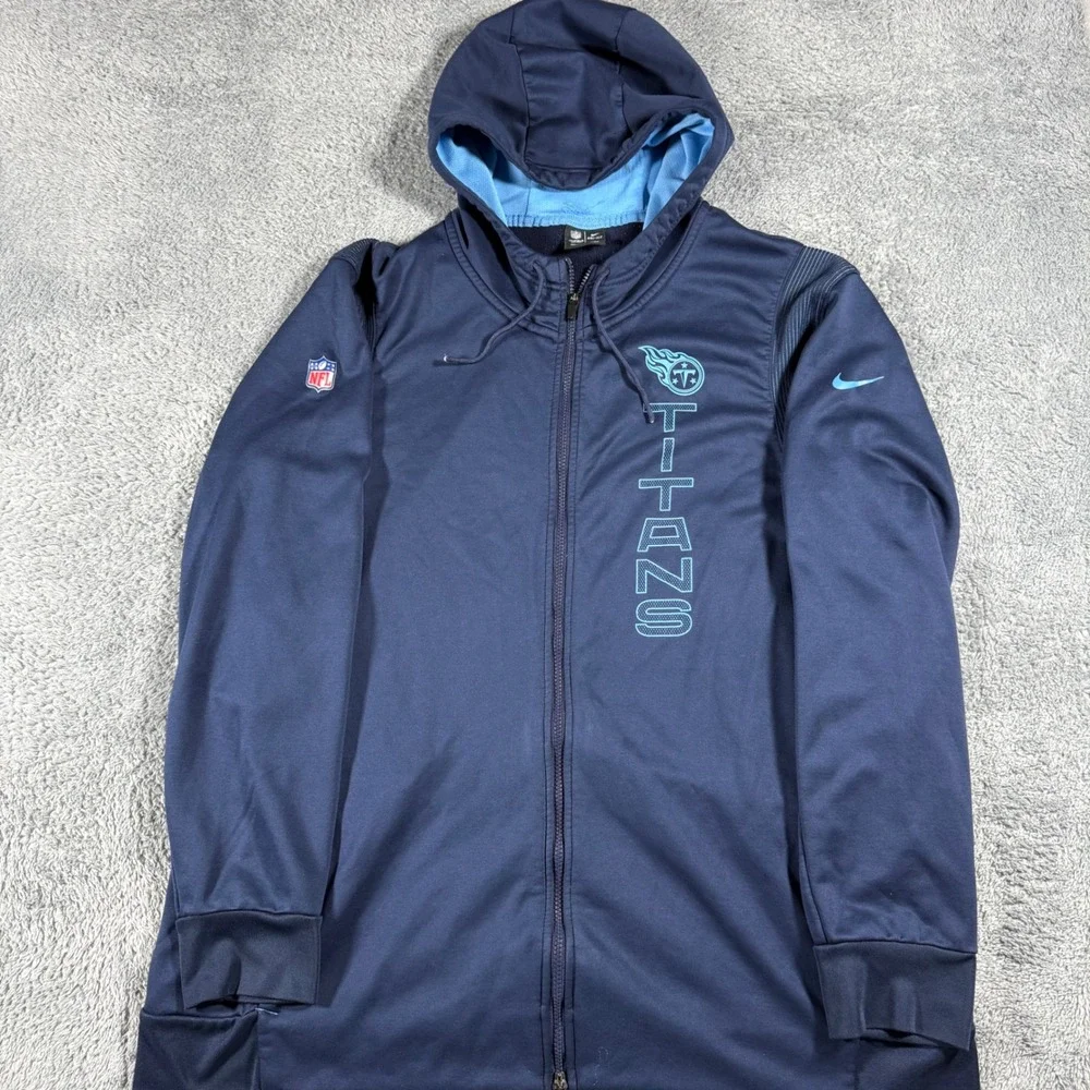 Nike Full Zip Hoodie Mens‎ 3XL Navy Blue Tennessee Titans NFL On-Field Dri-FIT